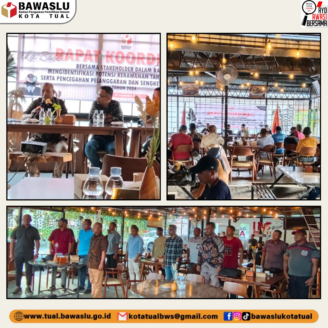 rapat koordinasi (rakor) bersama para stakeholder terkait untuk mengidentifikasi potensi kerawanan selama masa kampanye Pilkada Serentak 2024.