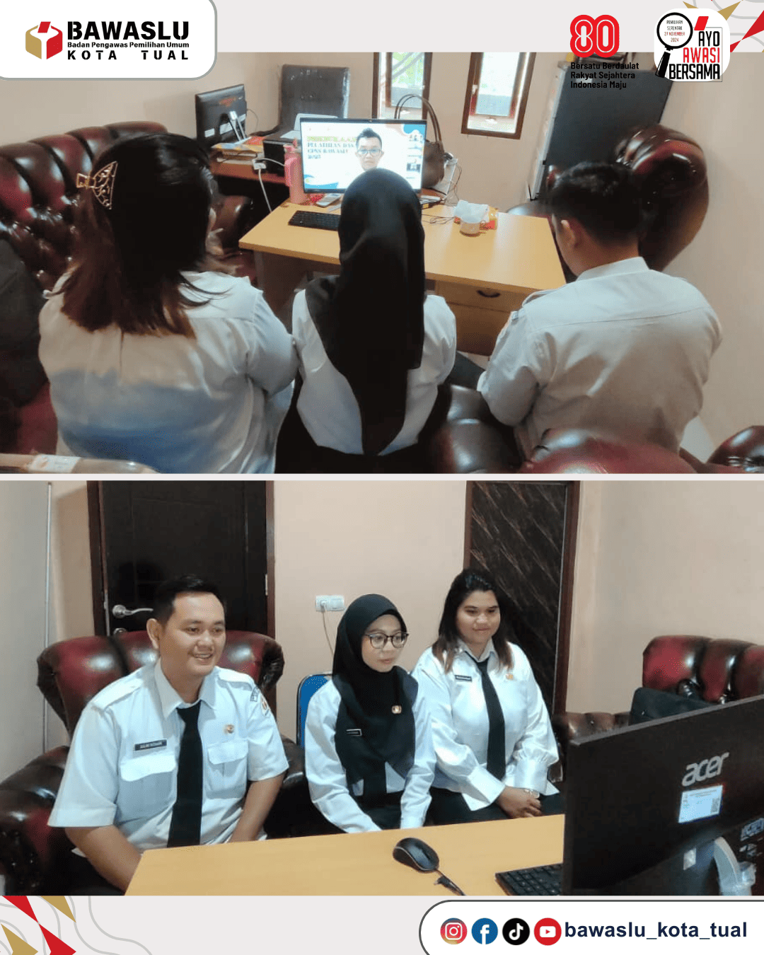 Tiga CPNS Bawaslu Tual Resmi Mengikuti Pembukaan Latsar CPNS Bawaslu Tahun 2025